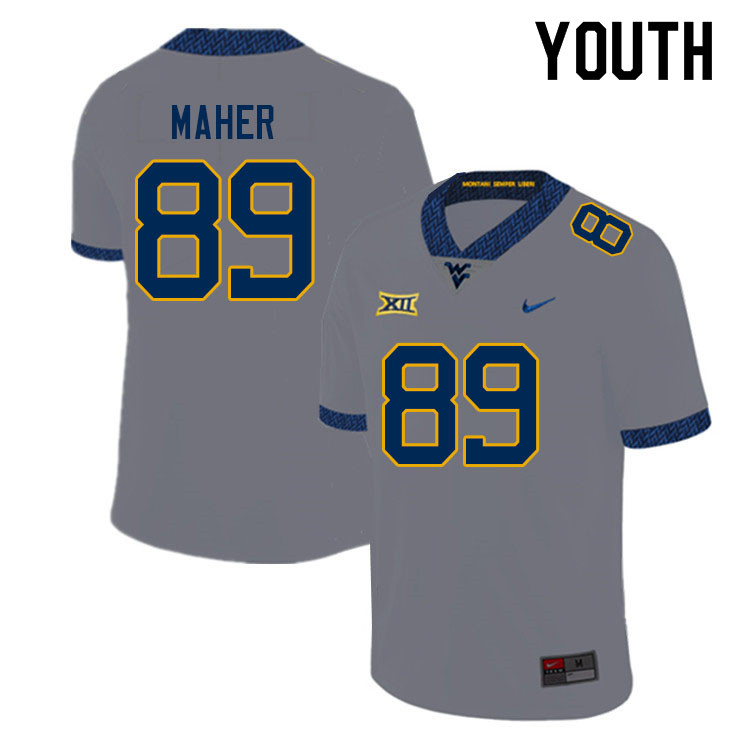 Youth #89 Nick Maher West Virginia Mountaineers College Football Jerseys Sale-Gray - Click Image to Close
